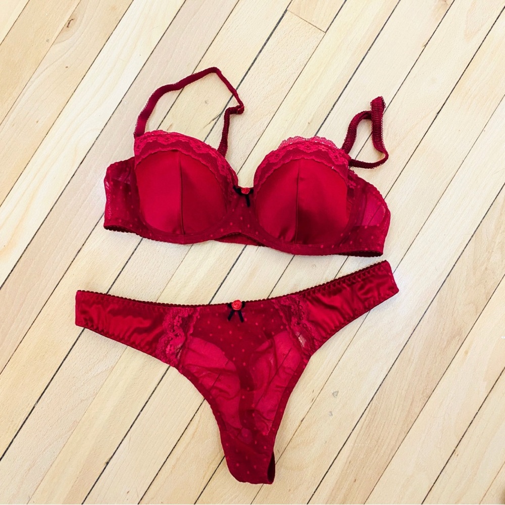 🖤 Vintage | Burgundy Lingerie Set